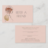 Line Art Woman Makeup Artist Reference Kaart (Voorkant / Achterkant)