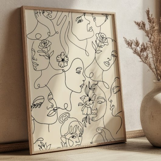 Line Art Women Illustrations Modern Minimalist  Poster