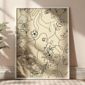 Line Art Women Illustrations Modern Minimalist  Poster