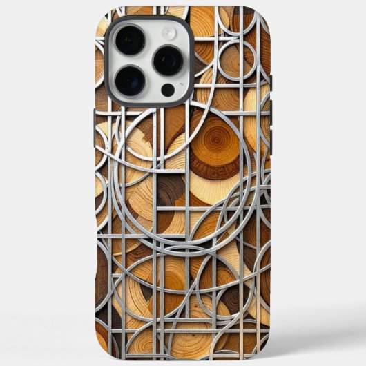 Line Art Woodgrain Case-Mate iPhone Case (Achterkant)