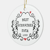 Line Art Wreath Specialized Best Godfather Ever Keramisch Ornament (Links)