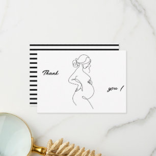 Line Art Zwangerschap Minimalist Bedankt Flat Kaar