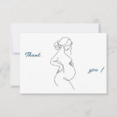 Line Art Zwangerschap Minimalist Bedankt Flat Kaar (Voorkant)