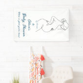 Line Art Zwangerschap Minimalistische Baby shower  Spandoek (Insitu)