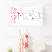 Line Art Zwangerschap Minimalistische Baby shower  Spandoek (Insitu)