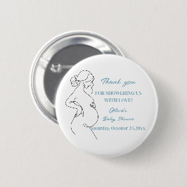 Line Art Zwangerschap Silhouette Baby shower Butto Ronde Button 5,7 Cm