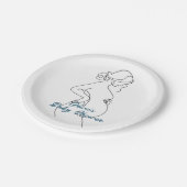 Line Art Zwangerschap Silhouette Baby shower Papieren Bordje (Gekanteld)