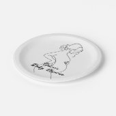 Line Art Zwangerschap Silhouette Baby shower Papieren Bordje (Gekanteld)