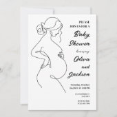 Line Art zwangerschapsminimalistisch Baby shower Kaart (Voorkant)