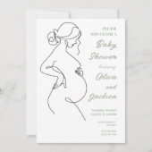 Line Art zwangerschapsminimalistisch Baby shower Kaart (Voorkant)