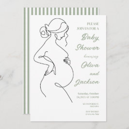Line Art zwangerschapsminimalistisch Baby shower Kaart