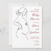 Line Art zwangerschapsminimalistisch Baby shower Kaart (Voorkant)