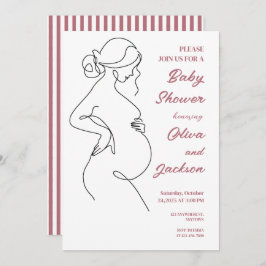 Line Art zwangerschapsminimalistisch Baby shower Kaart