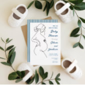 Line Art zwangerschapsminimalistisch Baby shower Kaart