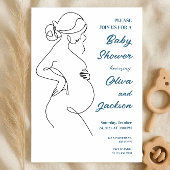 Line Art zwangerschapsminimalistisch Baby shower Kaart