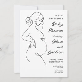 Line Art zwangerschapsminimalistisch Baby shower Kaart