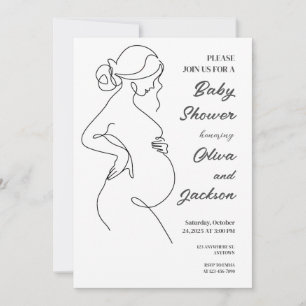 Line Art zwangerschapsminimalistisch Baby shower Kaart