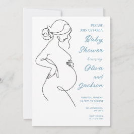 Line Art zwangerschapsminimalistisch Baby shower Kaart