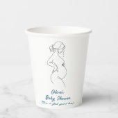 Line Art zwangerschapsminimalistisch Baby shower Papieren Bekers (Voorkant)