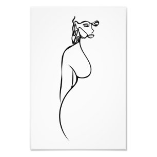 line art zwart - witte vrouwen minimalistisch foto afdruk