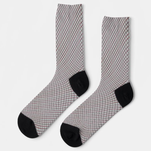 Line Checkered Pattern Abstract Elegant Grey Black Sokken (Links)