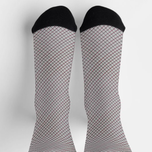 Line Checkered Pattern Abstract Elegant Grey Black Sokken (Top)