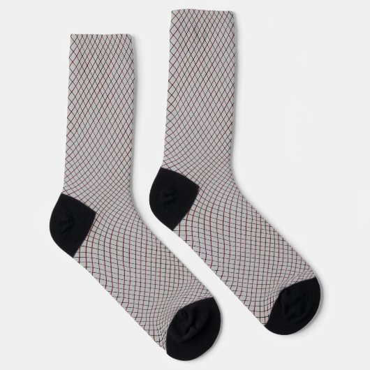 Line Checkered Pattern Abstract Elegant Grey Black Sokken (Rechts)