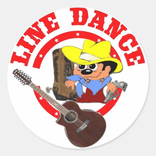 Line Dance Aufkleber BILLI klein Ronde Sticker (Voorkant)