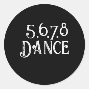 Line Dance Country Music Cowboy Cowgirl Gift Ronde Sticker