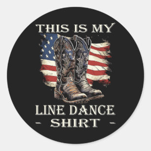 Line Dance Country Music Line Dansen Ronde Sticker