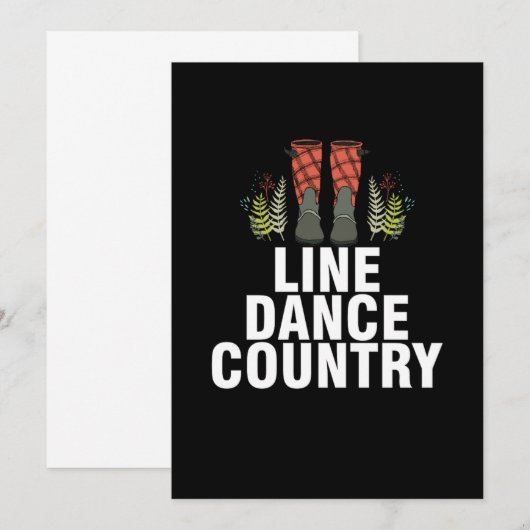 Line Dance Country Square Dance Line Dancing Cadef Kaart (Voorkant / Achterkant)