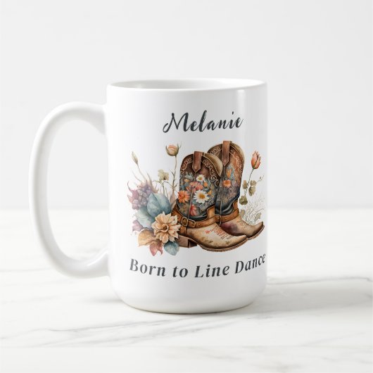 Line Dance Country Western Boots Flowers Mok (Links)