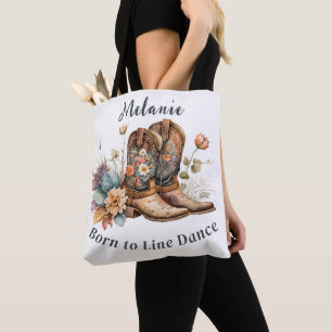 Line Dance Country Western Laarzen Bloemen Mok Tote Bag