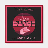 Line dance dancing roze decoratie danserscadeau magneet (Voorkant)