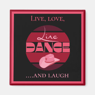 Line dance dancing roze decoratie danserscadeau magneet