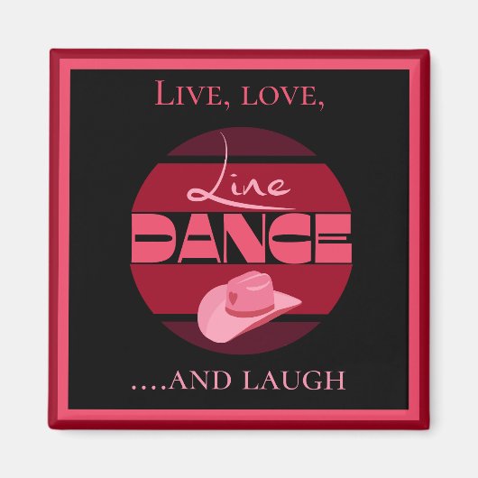 Line dance dancing roze decoratie danserscadeau magneet (Voorkant)