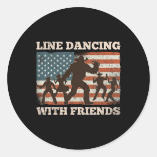 Line Dance Dansen Westerne Bigfoot Country Music S Ronde Sticker