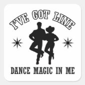 Line Dance Design Vierkante Sticker (Voorkant)