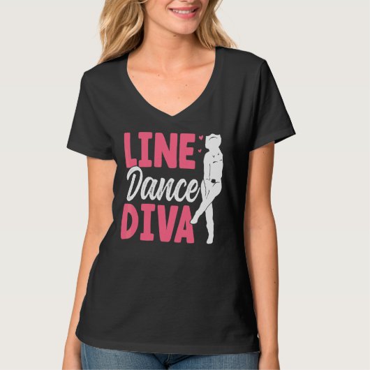 Line Dance Diva Line Danser Line Dancer 1 T-shirt (Voorkant)