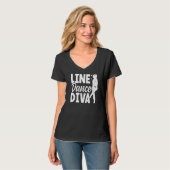 Line Dance Diva Line Danser Line Dancer Dancer T-shirt (Voorkant volledig)