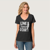 Line Dance Diva Line Danser Line Dancer Dancer T-shirt (Voorkant volledig)