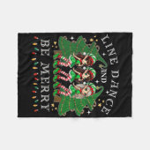 Line Dance en Be Merry Christmas Elf Dancing Holi Fleece Deken (Voorkant (Horizontaal))