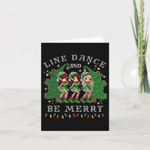 Line Dance en Be Merry Christmas Elf Dancing Holi Kaart