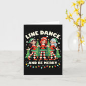 Line Dance en Be Merry Xmas Schattigee Elf Dansers Kaart (Gele Bloem)