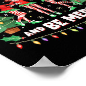 Line Dance en Be Merry Xmas Schattigee Elf Dansers Poster (Hoek)