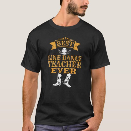 Line Dance Instructor Geïnspireerd Line Danser Rel T-shirt (Voorkant)