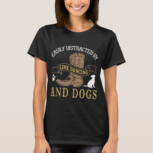 Line Dance Joke Hondenliefhebber Line Danser Line  T-shirt (Voorkant)