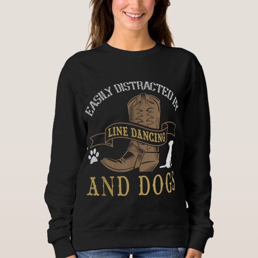 Line Dance Joke Hondenliefhebber Line Danser Line Trui (Voorkant)