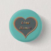 Line dance Liefde Hart Ronde Button 3,2 Cm (Voorkant)