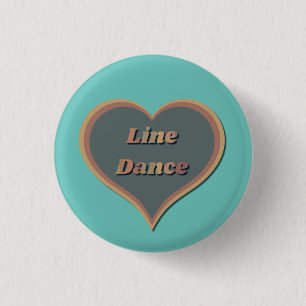 Line dance Liefde Hart Ronde Button 3,2 Cm